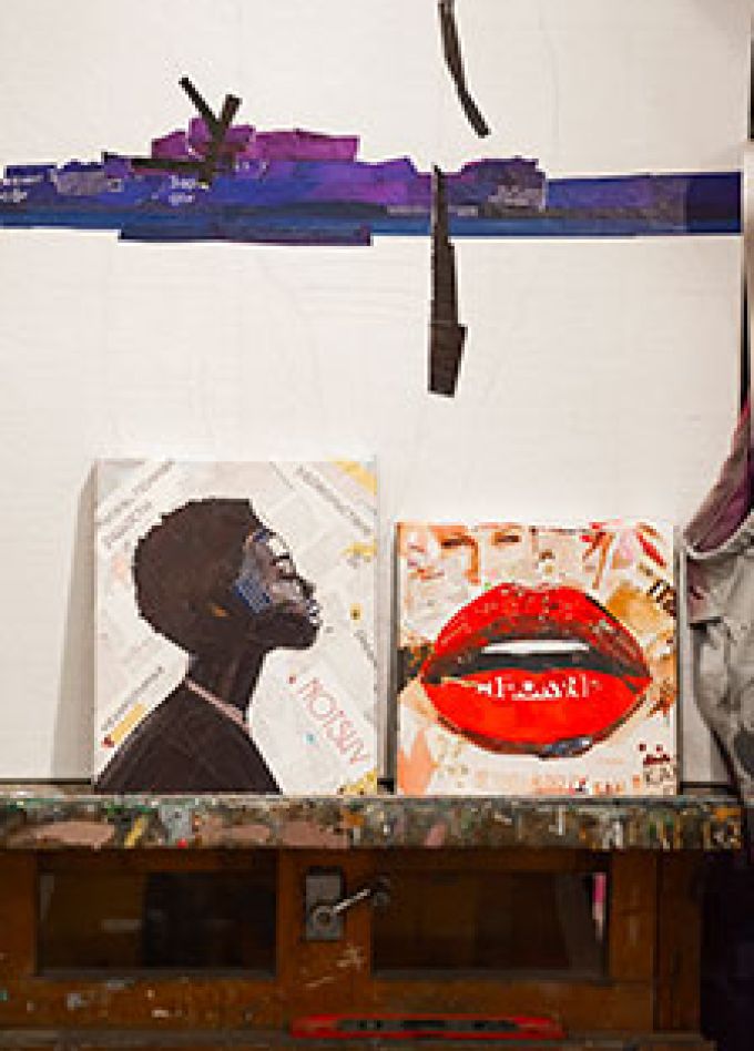 Стильный коллаж из цветной бумаги и глянцевых журналов от Аиды Фахрутдиновой