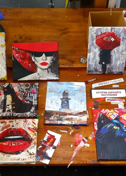 Стильный коллаж из цветной бумаги и глянцевых журналов от Аиды Фахрутдиновой