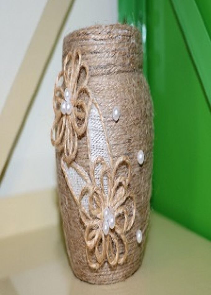 Красивая ваза с джута. Мастер–класс