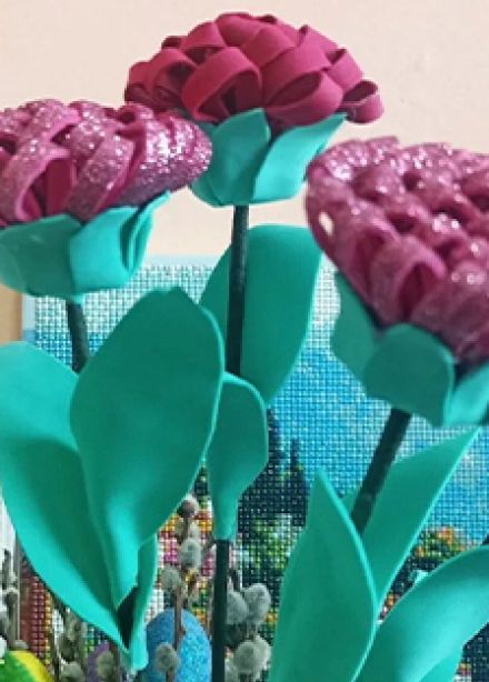 Весенние цветы из фоамирана